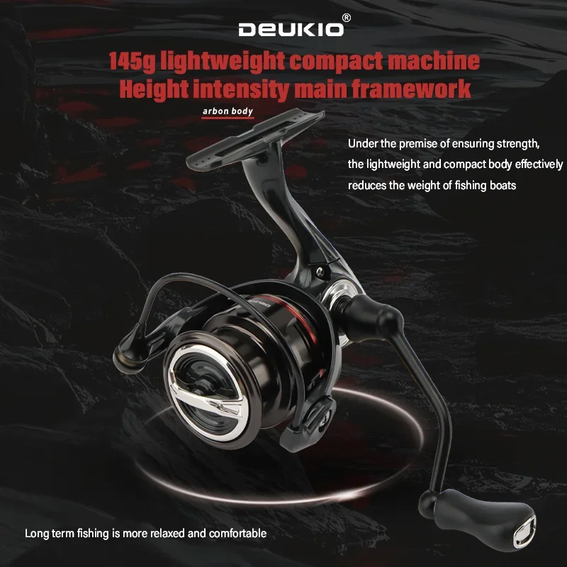 Carrete spinning ultraligero DEUKIO 5.2:1 – 145g para agua salada - imagen 2