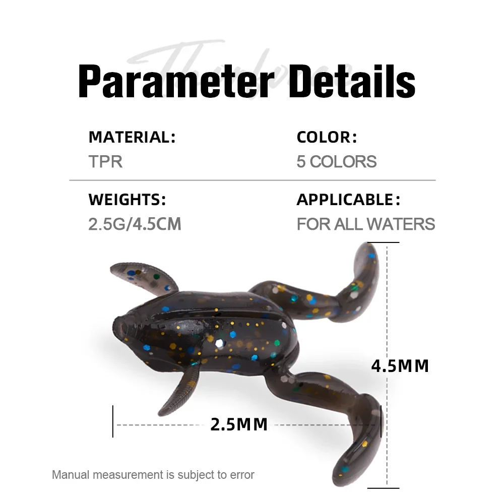 5 uds Pedal señuelo de pesca de rana Topwater señuelo suave lubina pez negro Artificial mandarín surfista agua señuelo cabeza de serpiente lubina cebo suave - imagen 2