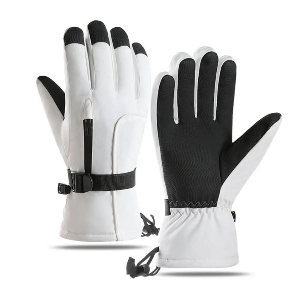 Regalos Guantes cálidos de lana para invierno, guantes de esquí impermeables de terciopelo para exteriores, herramientas cálidas a prueba de viento, guantes cálidos de algodón para ciclismo - imagen 3
