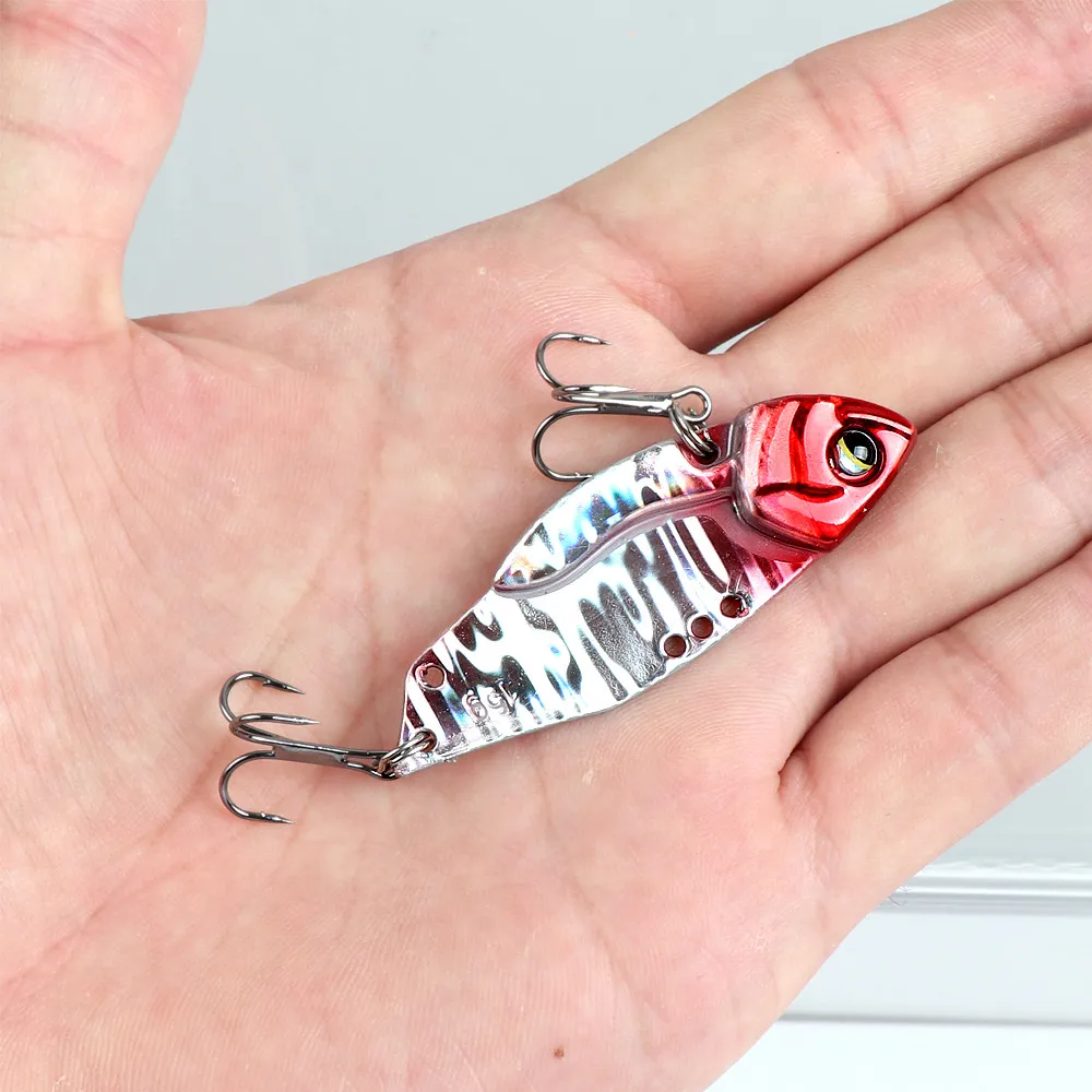 Señuelo VIB de pesca, 5g/7g/10g/15g, cuchara giratoria de Metal, hoja Crankbait Swimbait para lubina, cucharas de Jigging de fundición larga - imagen 4