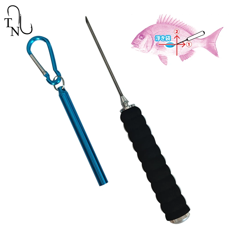 Aguja de desinflado de peces TN104, herramienta de reducción de presión de aire, punzón de aguja Maw, accesorios de señuelo de equipo de pesca de mar profundo, 22CM, 35G - imagen 2