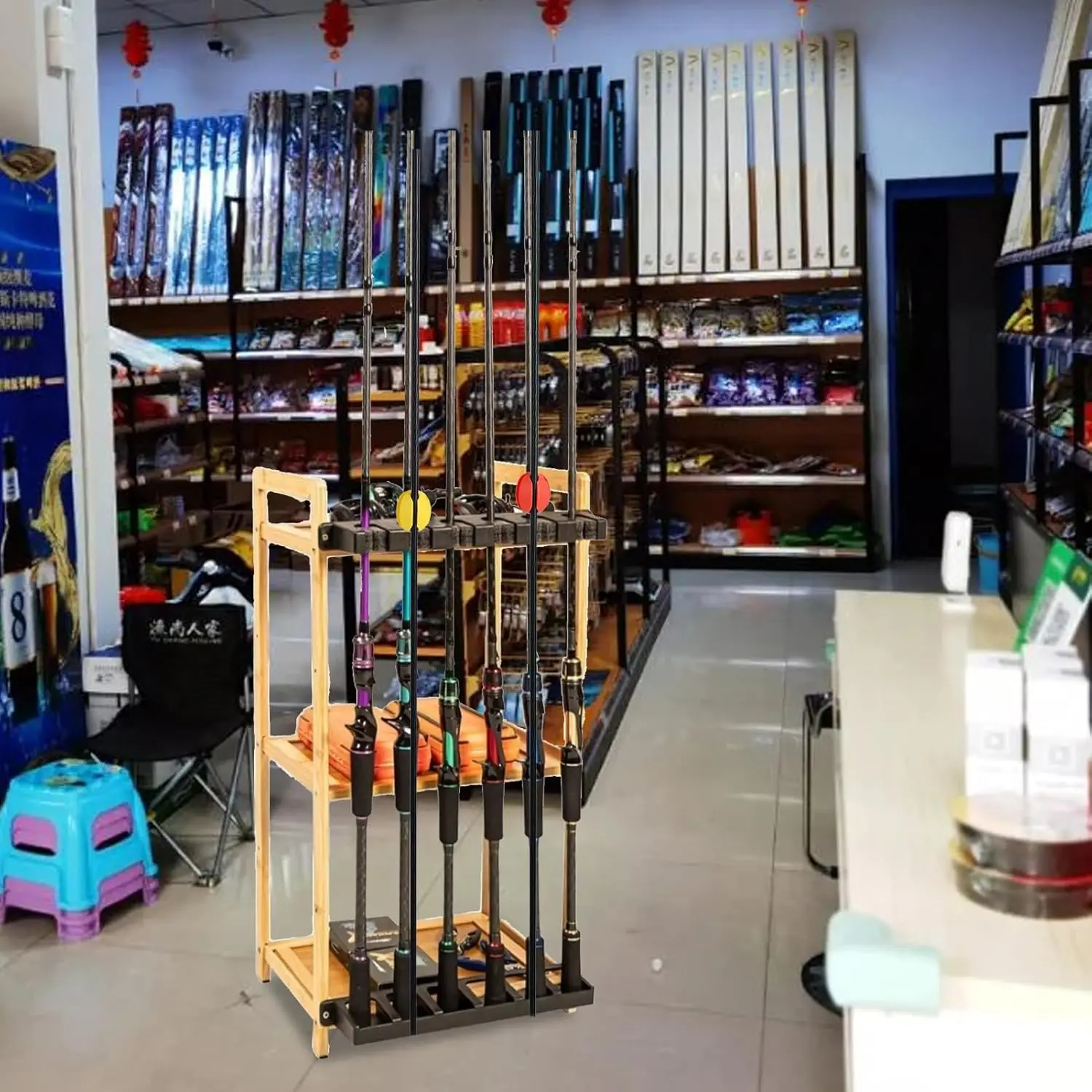 Clips para caña de pescar con 5 agujeros, 10 Uds., Clip antideslizante de silicona duradero para caña de pescar, accesorios prácticos de fijación para caña de pescar al aire libre - imagen 2