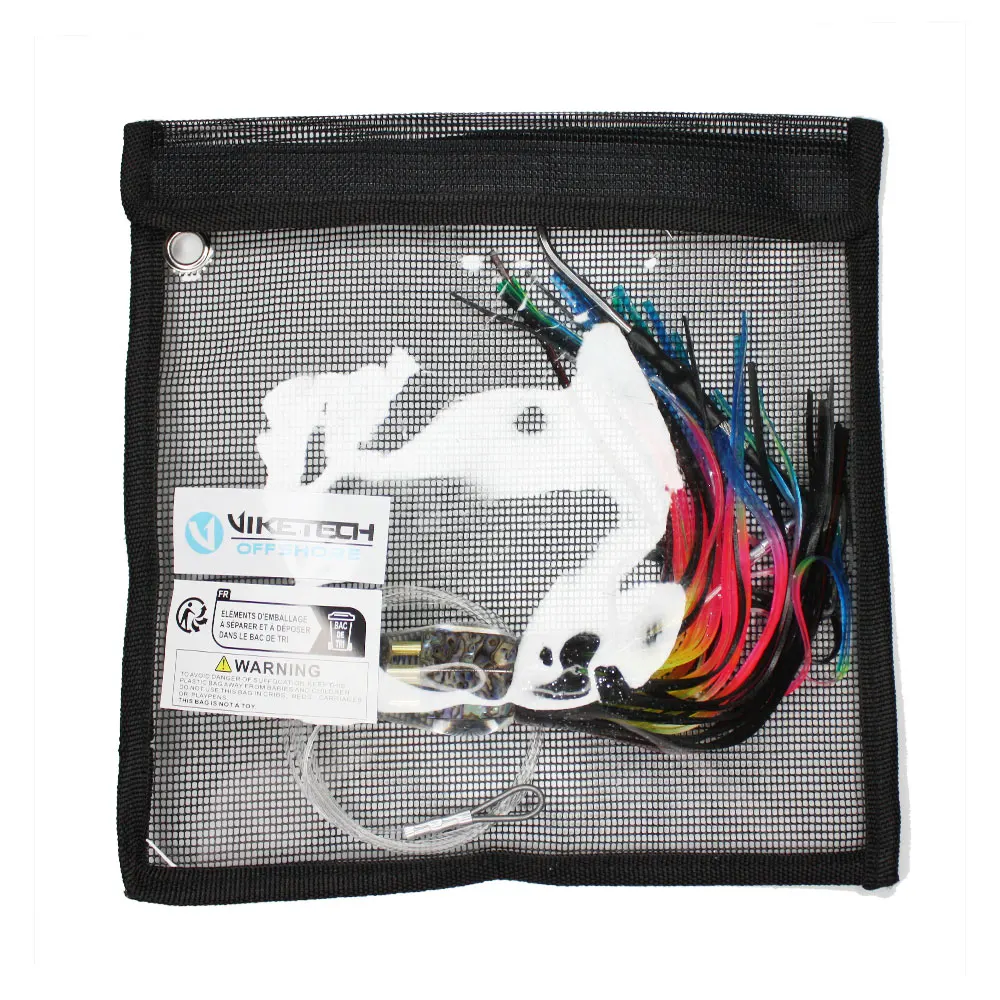 1 cebo biomimético de resina con cabeza de pulpo, cebo de falda de calamar de doble capa, para varias grandes juegos de pesca, 23,11 cm, 4 oz. - imagen 3