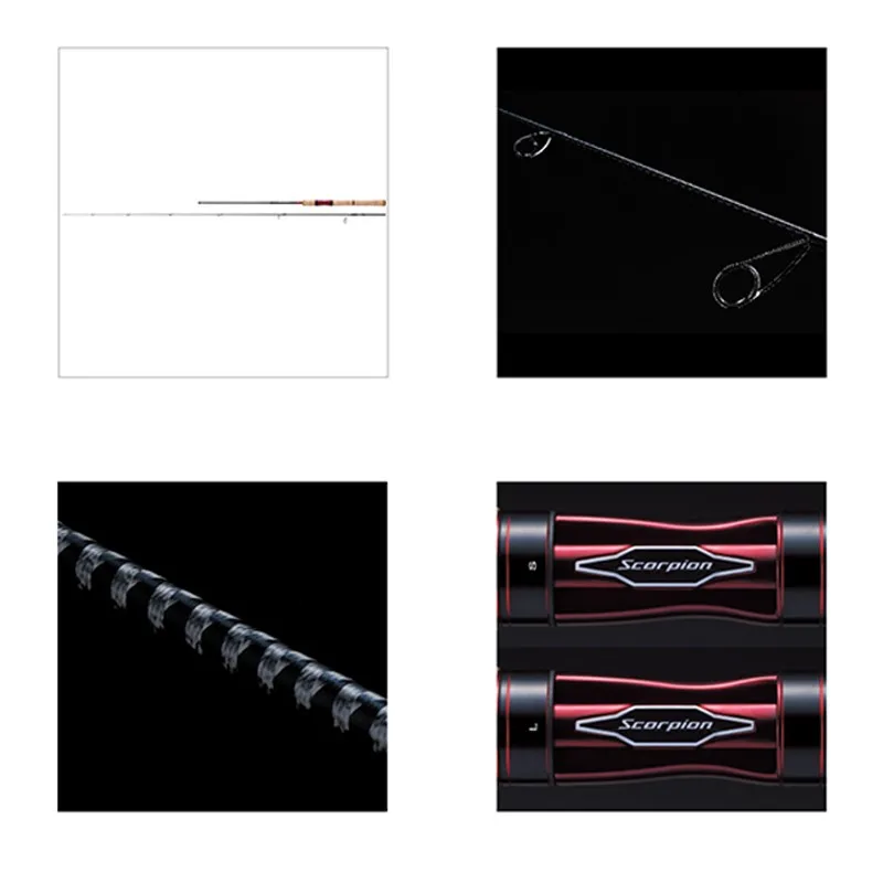 Shimano-caña de pescar Scorpion, 2 piezas, giratoria, de viaje, ligera, 115-165g - imagen 2