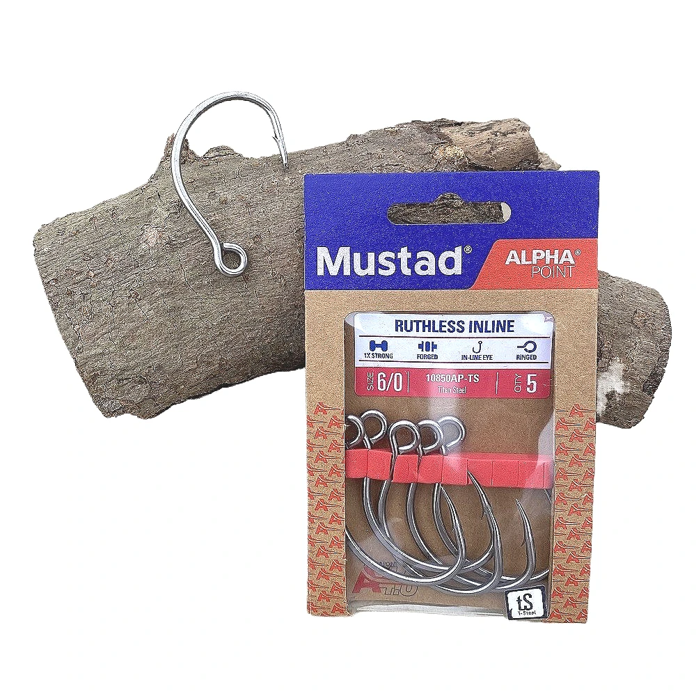 Mustad 10850AP Ruthless en línea UltraNor anzuelos de pesca con señuelo de espacio ancho - imagen 2