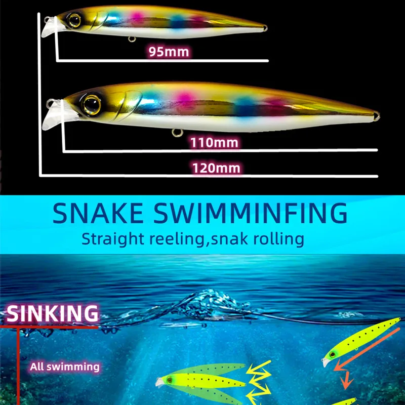 GS 1 Uds diseño de labio corto hundimiento cohete señuelos Pesca 30g/40g Minnow Wobbler plástico duro Pesca accesorios de aparejos de Pesca - imagen 4