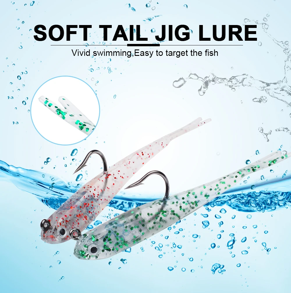 Proberos 5 uds cebo suave Artificial con señuelo suave Jigging pesca lubina señuelos cebo de natación con cola en T señuelo de Jigging - imagen 3