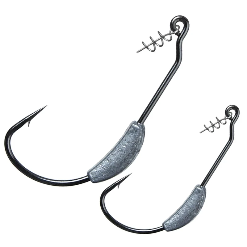 WALK FISH-anzuelo de pesca con cabeza de anzuelo de plomo, 2g, 2,5g, 3g, 5,25g, 7g, Pin de bloqueo de resorte para cebo blando de anzuelos de acero al carbono, aparejos de pesca, 5 uds. - imagen 2