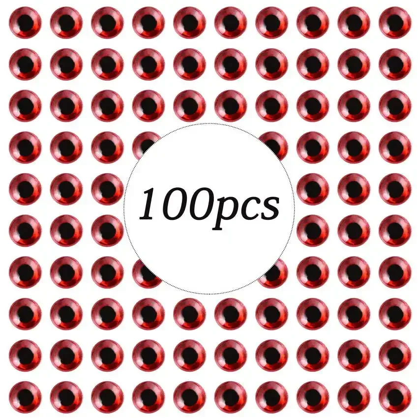 Ojos de señuelo de pesca holográficos 3D, 3mm-12mm, oro, rojo, plata, simulación de pez pececillo Artificial, Ojo de bricolaje, aparejos de pesca, 100 piezas - imagen 5