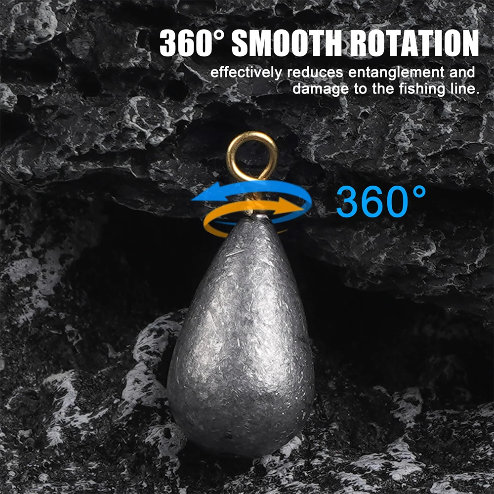 30 Uds pesas de pesca plomos bajos pesas de fundición campana plomos de bagre con giratorios de latón para agua dulce - imagen 4