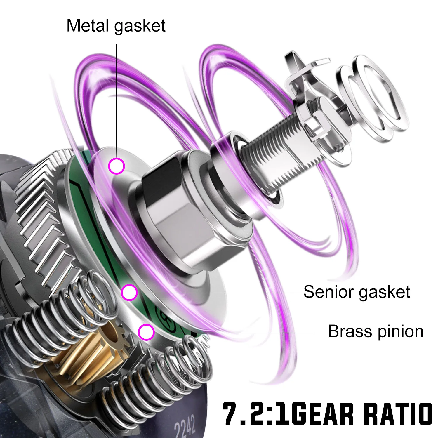 Sougayilang-carrete de Pesca de alta velocidad, 17 libras máximo de señuelo de arrastre, 7,2: 1, para agua salada - imagen 4