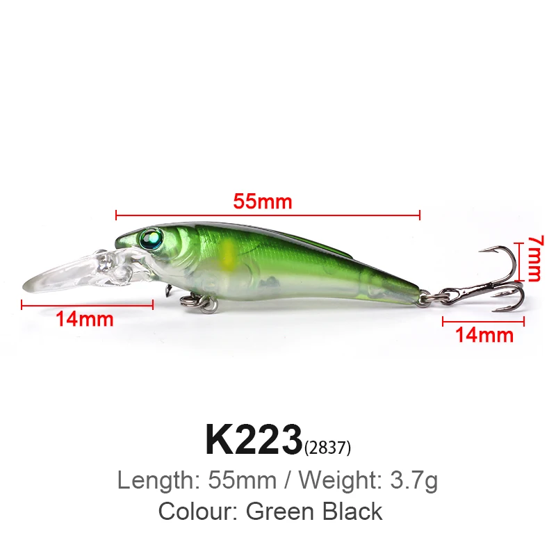 Cebo duro Artificial Mino personalizado, señuelo de arrastre de agua salada, adecuado para pesca en río y mar, alta calidad - imagen 3