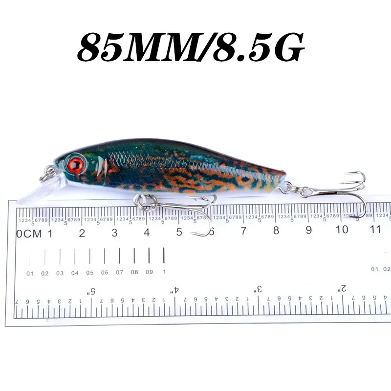 Señuelo de pesca de pececillo láser, 8,5 cm, 8,5g, manivela Wobblers, Peche Bass Isca, cebo Artificial pintado de plástico duro, aparejos de curricán, 1 ud. - imagen 2