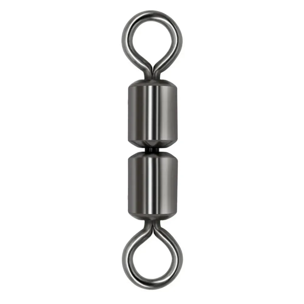 Conector de pesca giratorio de doble rodamiento, anzuelo de carpa de acero inoxidable, señuelo, anillo sólido, accesorios de aparejos giratorios - imagen 5