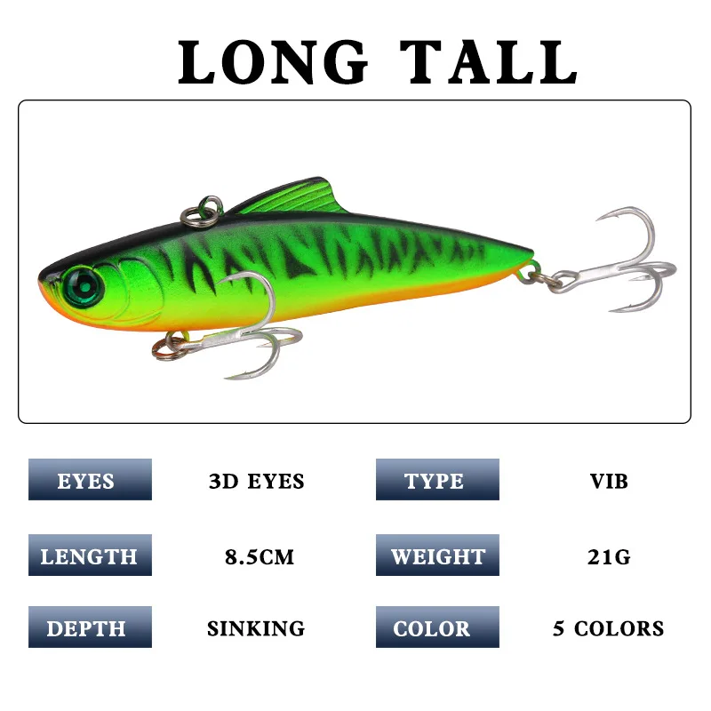 Señuelos de Pesca con vibración, 85mm, 21g, Crankbaits que se hunden, Ratlin, cebo duro Artificial de agua salada, Pesca Isca Wobblers para equipo de Lucio - imagen 4