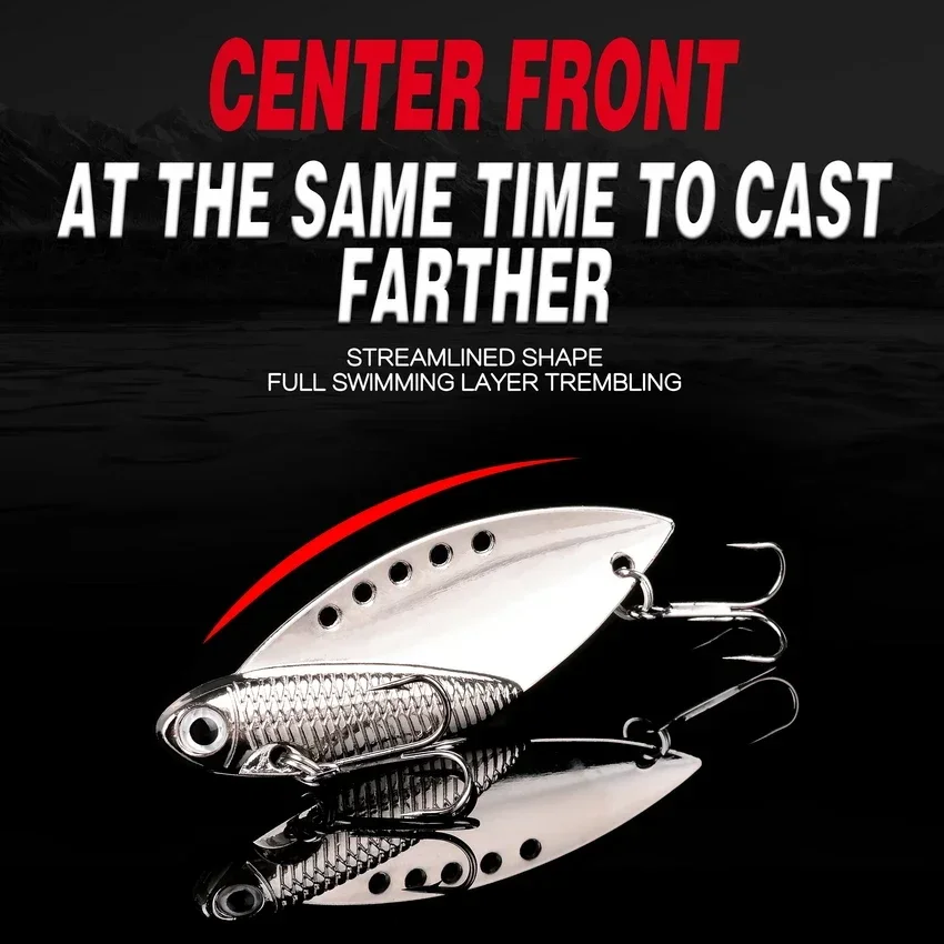 Señuelos de pesca VIB de Metal, 4/15 Uds., 7g/10g/15g/20g, cuchara giratoria, Crankbait, plata/oro/cobre, vibraciones vívidas, aparejos de señuelo duro para lubina - imagen 5