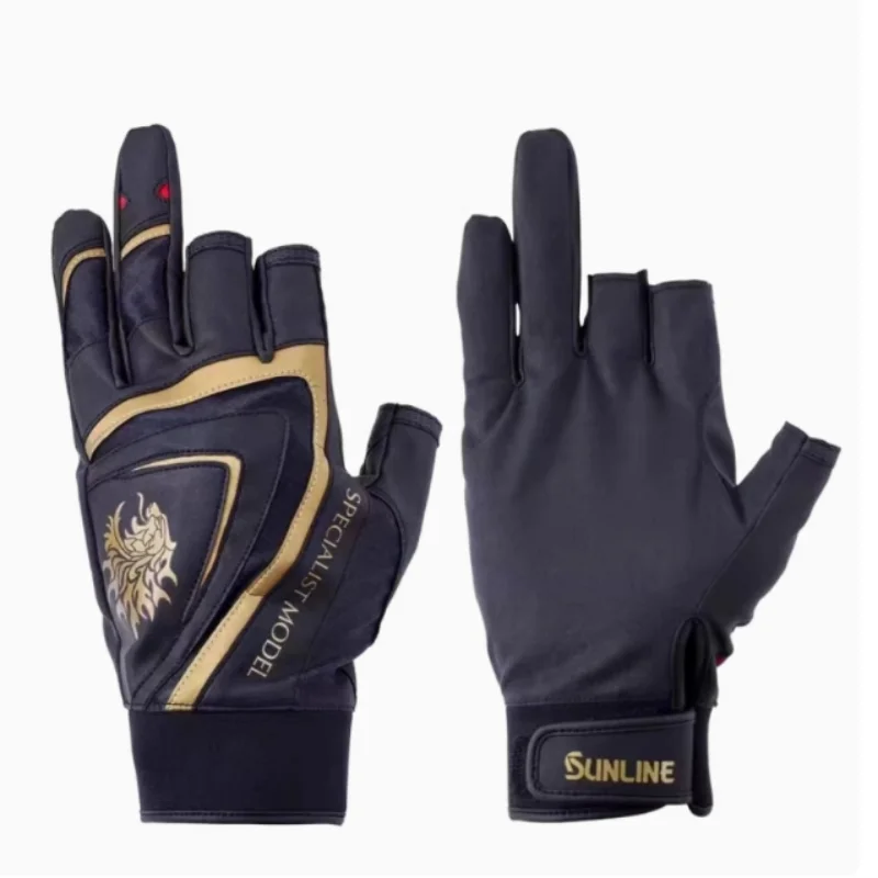 Guantes de pesca Sunline – Cuero antideslizante tres dedos - imagen 4