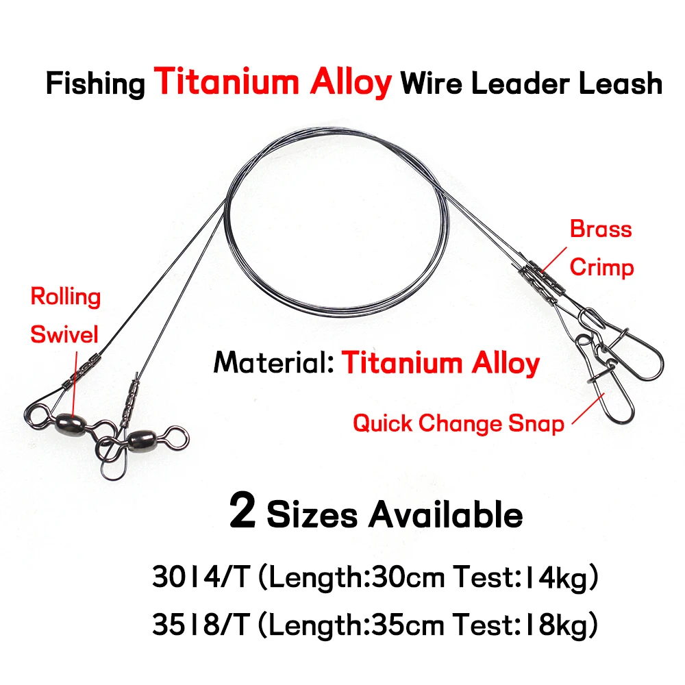 Ellllv-sedal de pesca Titan con líder de alambre de acero inoxidable, 7x7, con Clip de cambio rápido giratorio, aparejos antimordeduras para pesca de Lucio - imagen 5