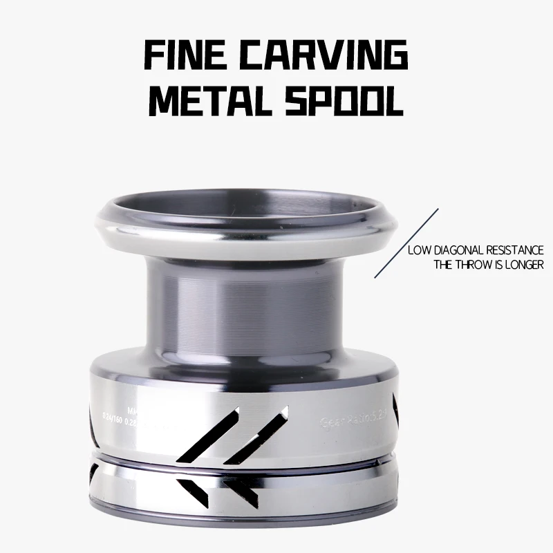 Carrete giratorio DEUKIO Upgrade DA IIMAX No-gap MAX Drag Power 15KG relación de velocidad 5,2: 1 rodamiento 3 + 1BB carrete de agarre de bola de Metal - imagen 3