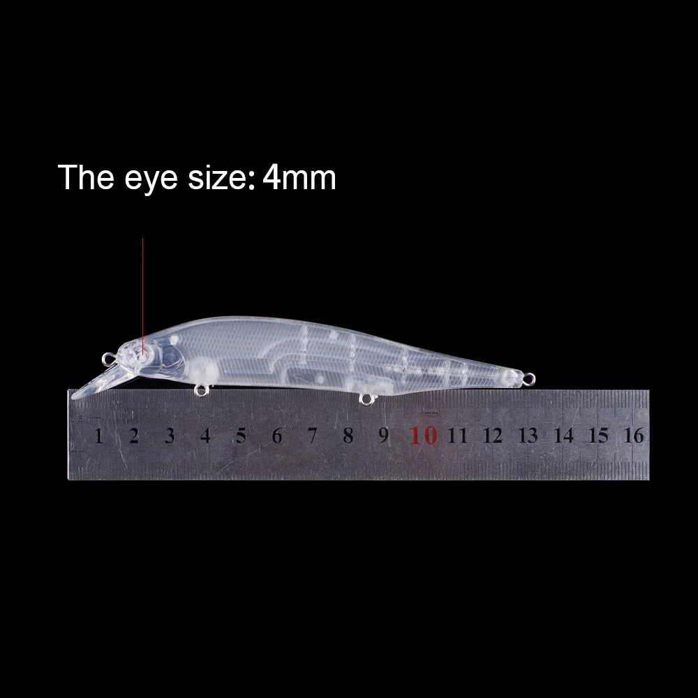 Hanlin-sonajeros artificiales sin pintar, Señuelos de Pesca de pececillos, cebos transparentes flotantes, aparejos de lubina en blanco, 10/20 piezas, 13CM, 14G - imagen 2