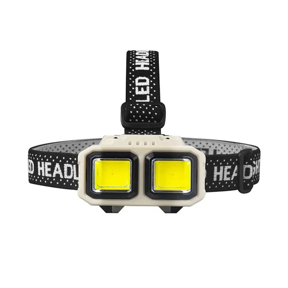 Potente linterna frontal LED COB de inducción, linterna de cabeza ligera recargable por USB, luz de búsqueda para acampar al aire libre - imagen 3