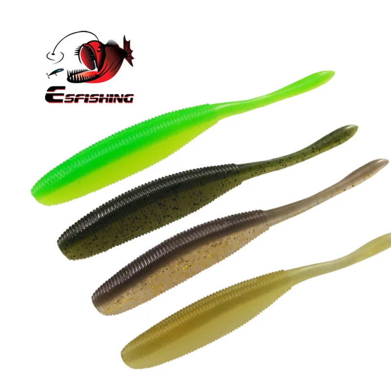 ESFISHING Drive Shad 100mm 8 Uds Pesca Artificial silicona cebos blandos gancho ranura grandes sales en la parte inferior mar señuelo de Pesca aparejos - imagen 5