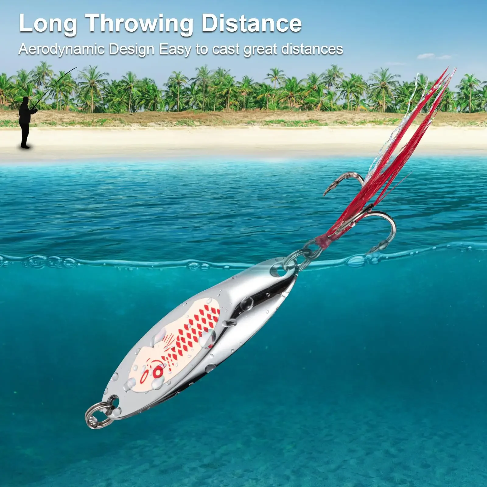 Señuelo Jigging Goture cuchara giratoria metal agua dulce y salada - imagen 4