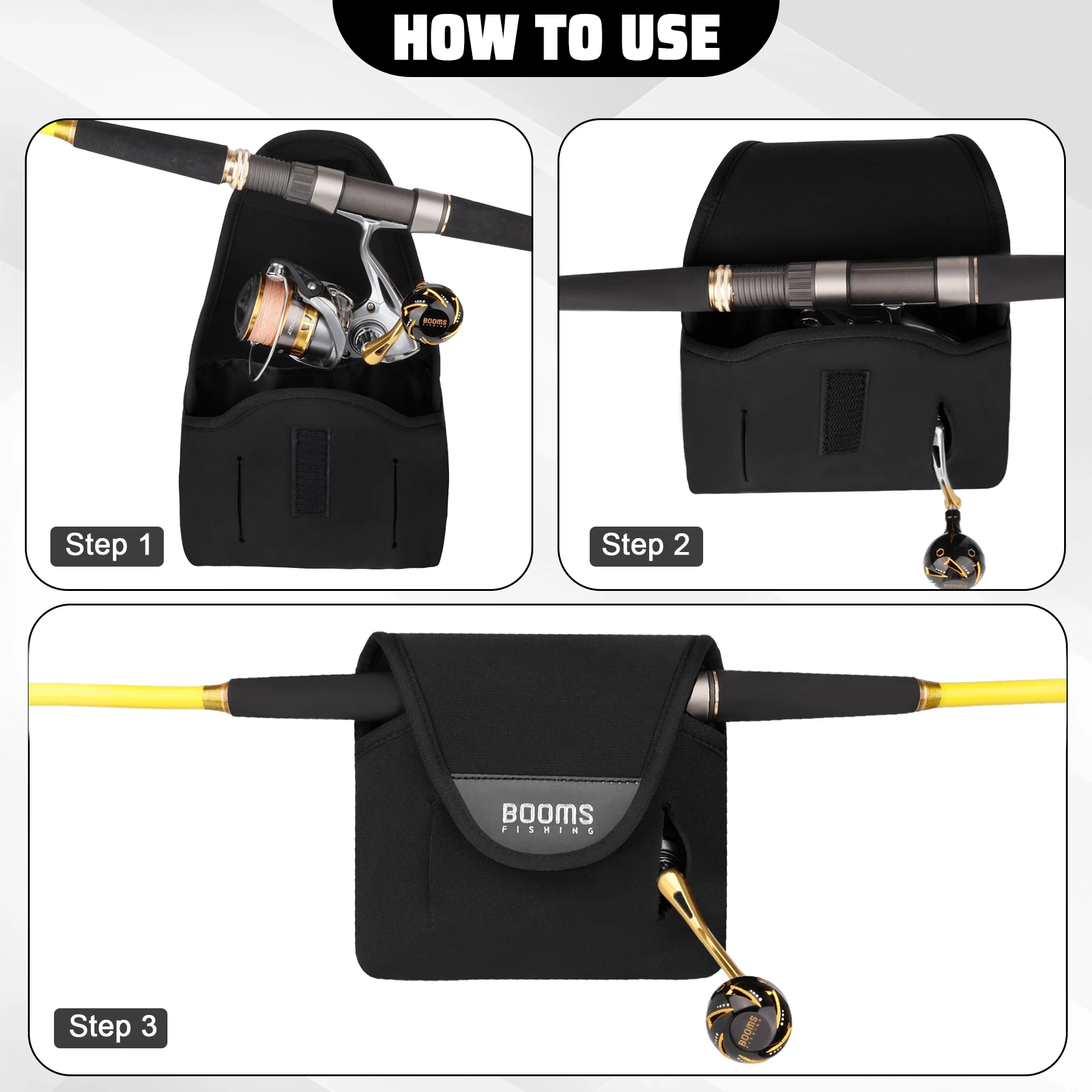Booms Fishing RC7 Rodillo portacañas multifunción – Funda protectora