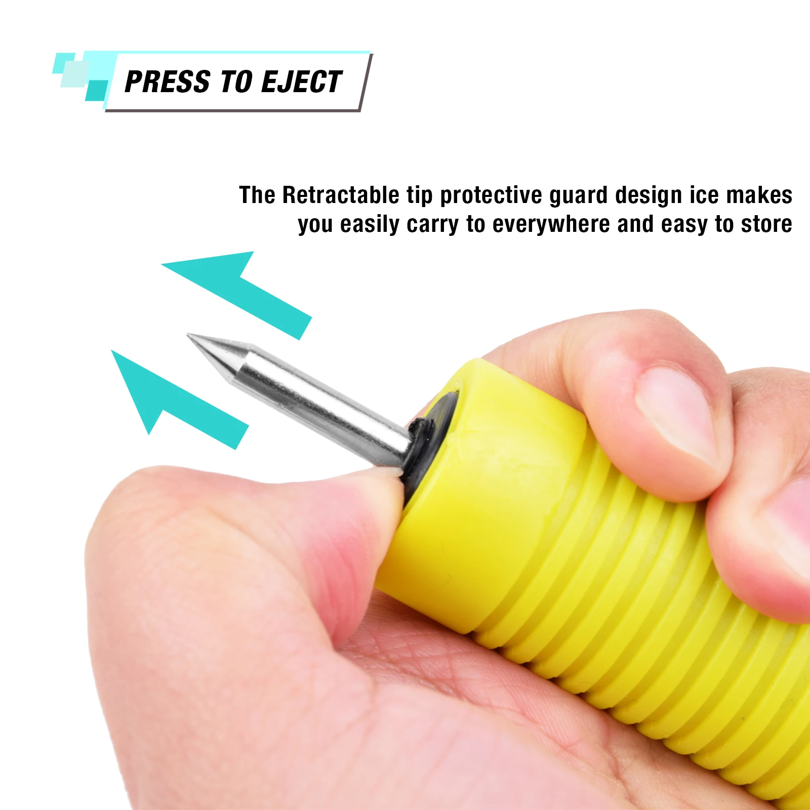 Lleve y guarde fácilmente sus herramientas con el diseño de protección protectora de punta retráctil