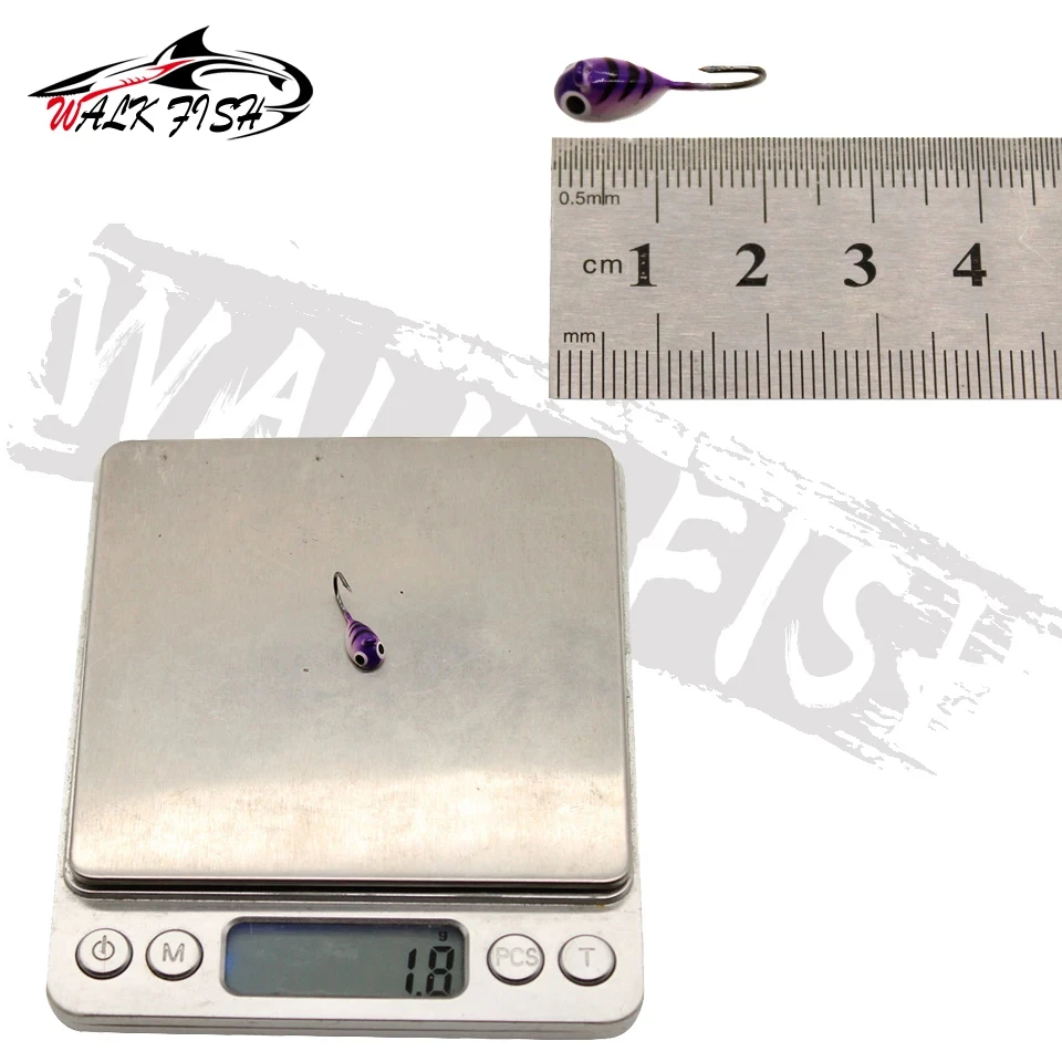 WALK FISH-cebos de pesca en hielo con forma de ballena, anzuelos de cabeza de plomo de 6 piezas, 2cm, 1,8g, aparejos de pesca Jigging - imagen 4