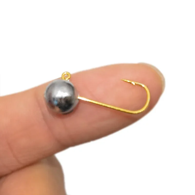 10 Uds Mini anzuelo con cabeza de anzuelo Rockfish, anzuelo con cabeza de plomo expuesta, anzuelo de púas, señuelo de gusano suave para trucha, anzuelo de pesca, aparejos de pesca