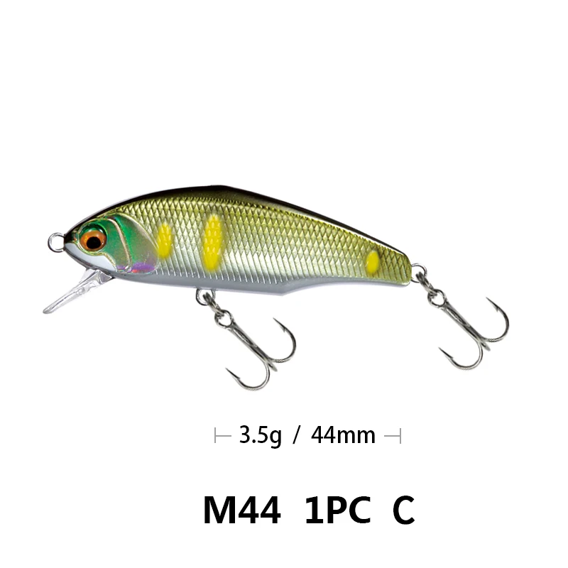 Mini señuelo de Pesca de trucha, cebo Artificial de plástico, Minnow, Wobbler, 44mm, 3,5g, 1 unidad - imagen 3