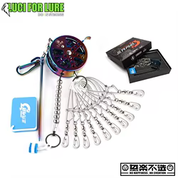 LUCI FOR LURE 2025 hebilla de pez vivo de acero inoxidable 9-10 broches hebilla de bloqueo de carrete de pesca cerradura Luya retráctil multifuncional
