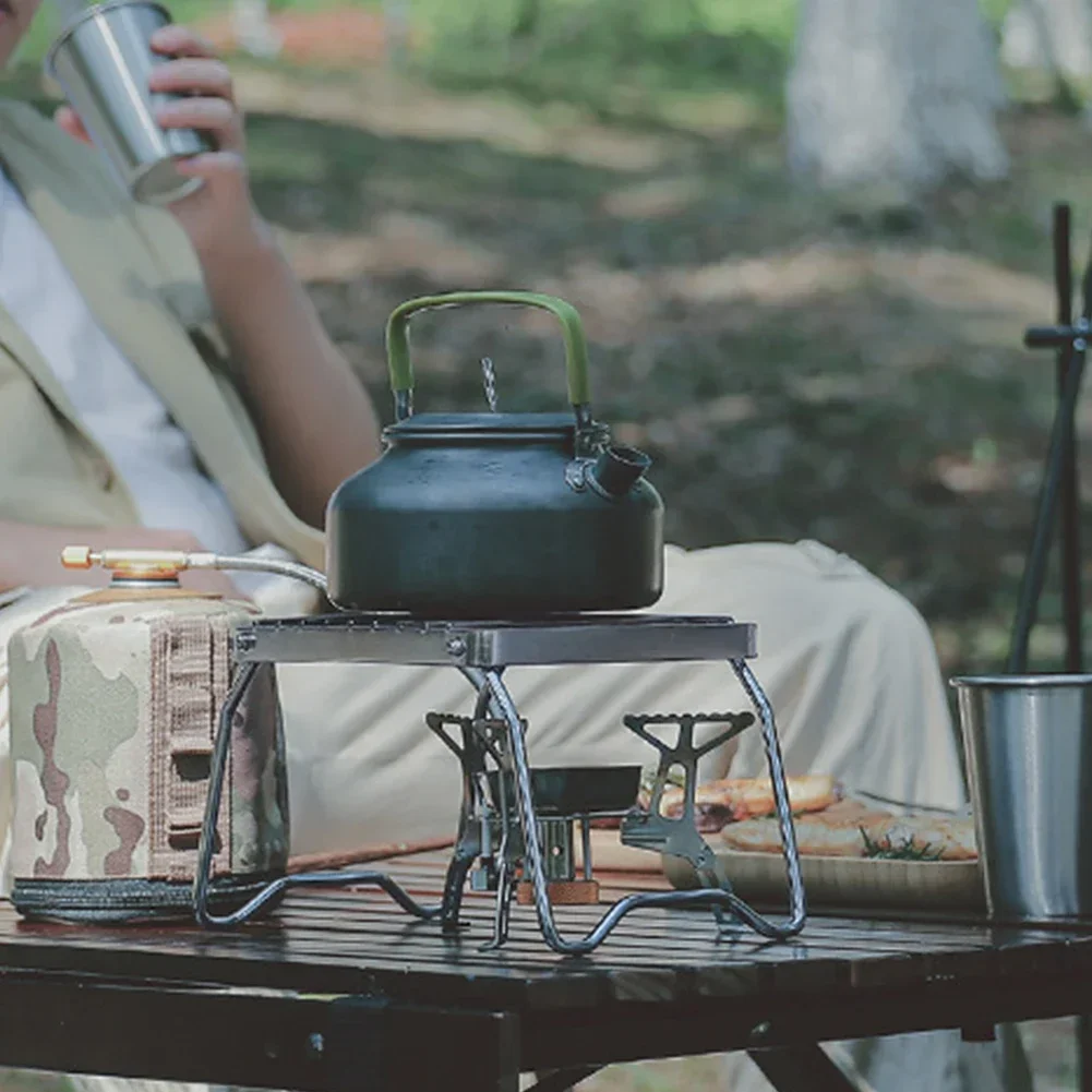 Parrilla plegable de acero inoxidable, portátil, para mochilero, estufa de Camping, horno, fogata, soporte para parrilla de barbacoa, accesorios para barbacoa - imagen 5