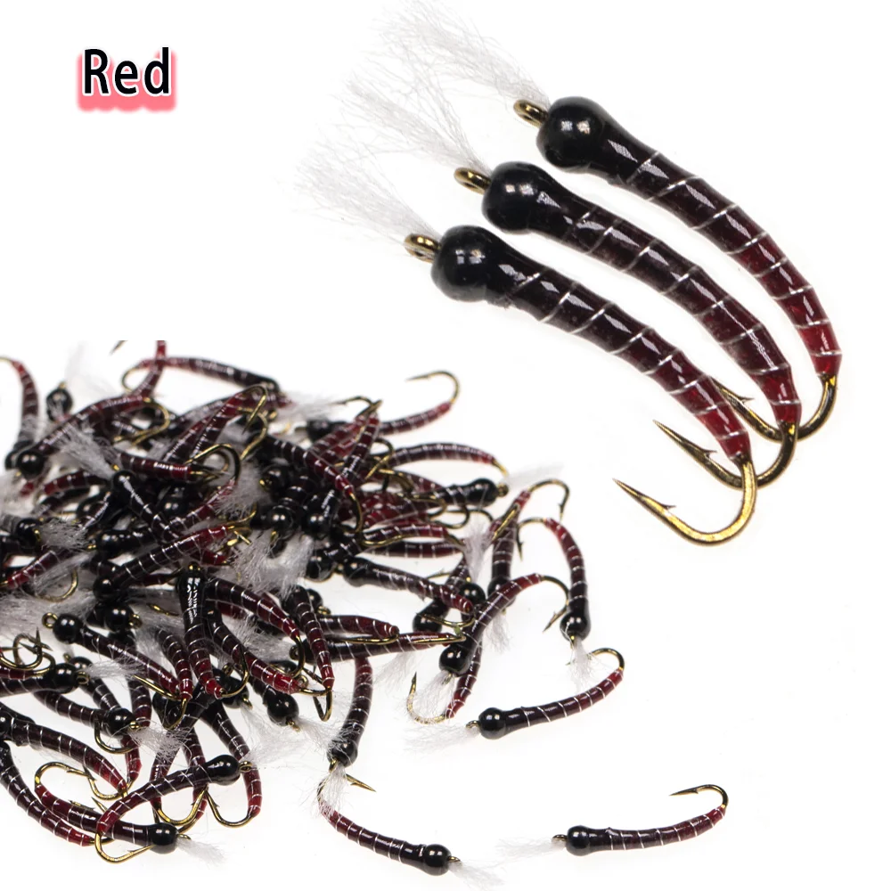 Midges epoxi, moscas de ninfa, cabeza de cuentas de latón, zumbador, anzuelo de bronce con púas, pesca con mosca, trucha, señuelo de pesca, cebos, aparejos de pesca - imagen 5