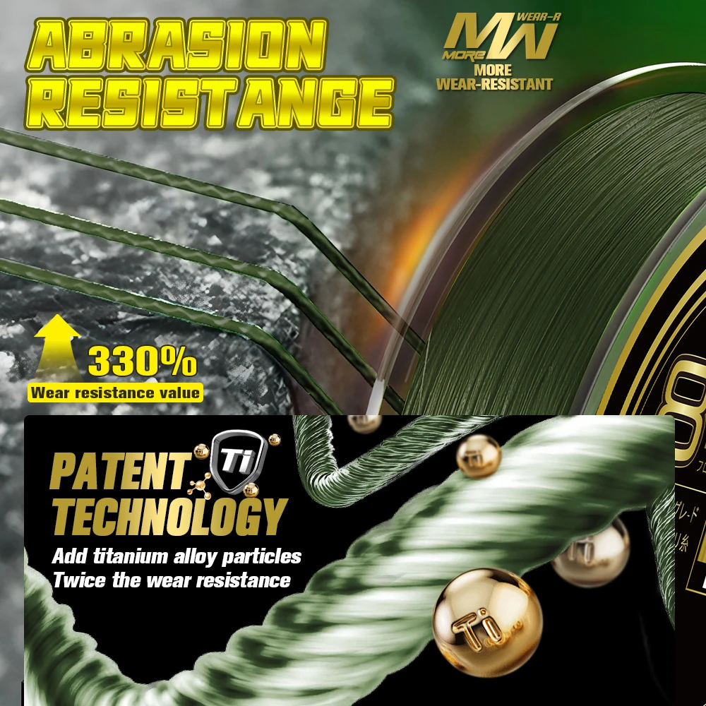 ZUKIBO-sedal de pesca trenzado de 8 hebras, fibra Micro PE japonesa de rendimiento de escudo de titanio, línea de hundimiento de dureza superligera avanzada - imagen 4