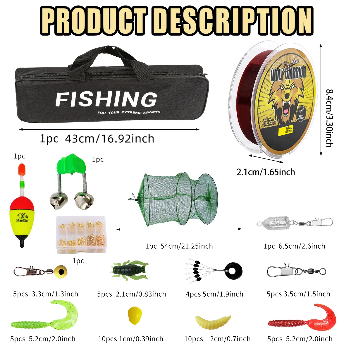 Caña de pescar de 1,8 M, carrete giratorio, caña de pescar telescópica, agua salada, agua dulce, viajes, Señuelos de Pesca, anzuelos, Kit completo - imagen 3