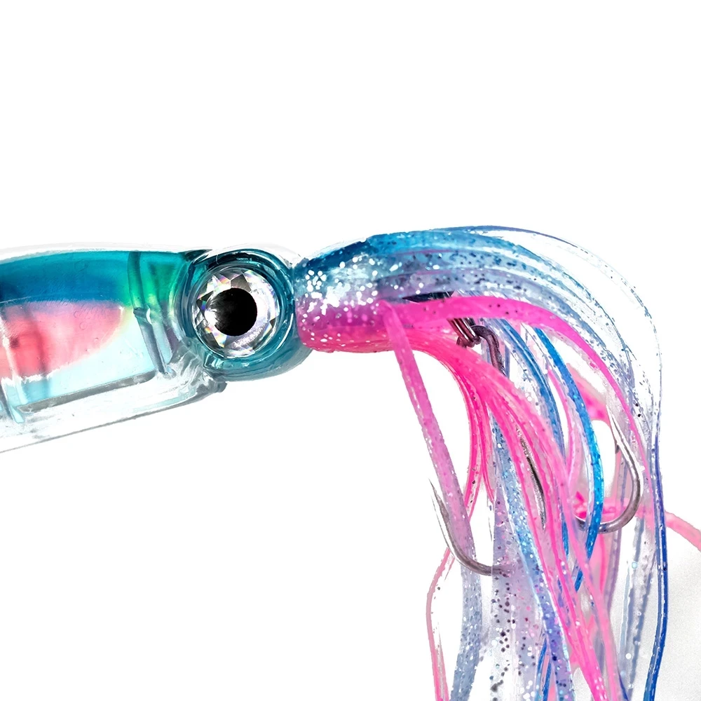 Anzuelo de pesca duro, señuelo de pesca de 40g, 6 colores, calamar 3D, gancho de acero de alto carbono, manivela de pulpo para atún Artificial, señuelo de mar - imagen 3