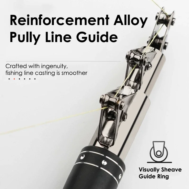 VZ-caña de pescar de arrastre potente, caña de pescar telescópica de carbono de 2,1-4,2 m, guía de línea de polea, adecuada para buscador de peces, 21KG - imagen 5