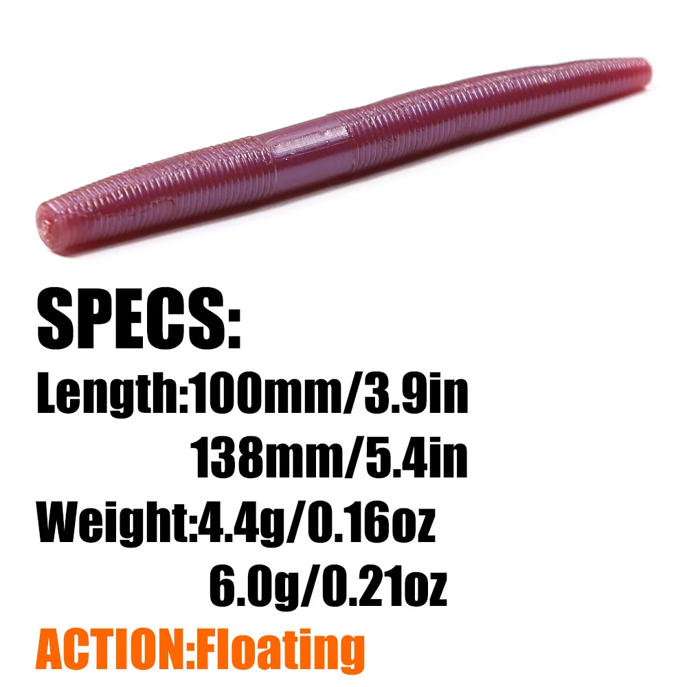 Senko-señuelo de pesca flotante TPR de 100mm, aparejo sin peso, SwimBait, Lucio, gusano suave Artificial - imagen 5