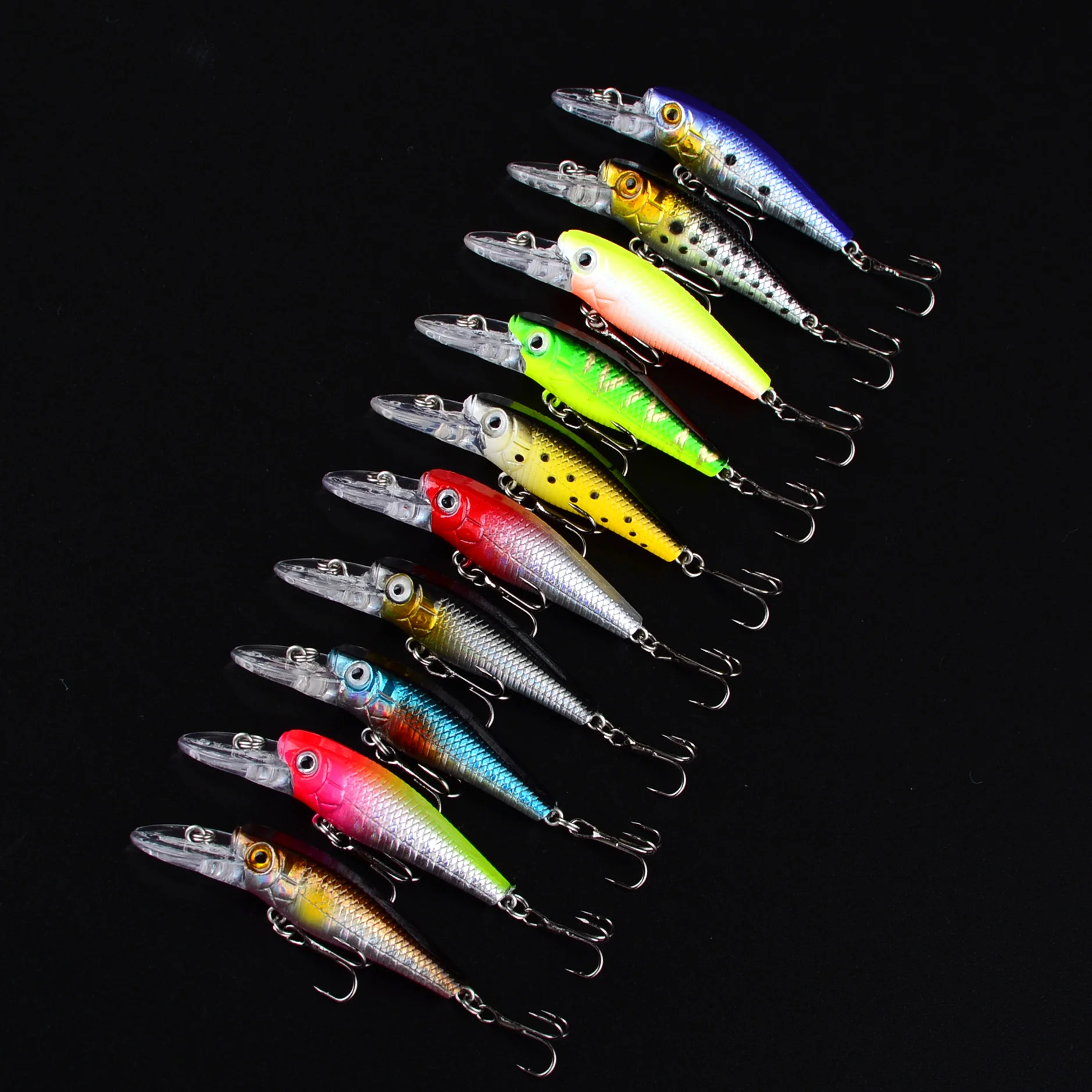 10 Uds. Señuelos de pesca Minnow cebo duro Jig wobbler Bass Pike señuelo cebos artificiales de plástico para aparejos de pesca - imagen 5