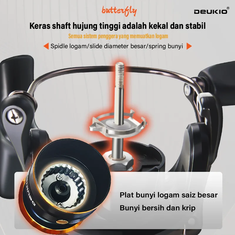 DEUKIO-Mini carrete de pesca ligero, carretes giratorios pequeños, balsa de carpa, carrete de pesca para agua salada, equipo de pesca de agua dulce, tamaño 1000 - imagen 5