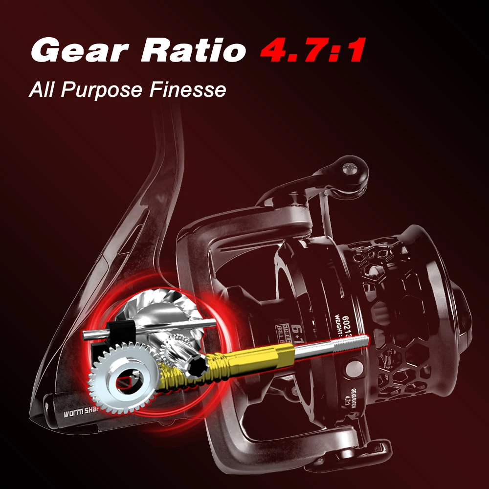 MIFINE-carrete de pesca giratorio YEEZY, bobina de repuesto de 15KG, tamaño máximo de arrastre 5000, 6000, 4,7: 1, para agua salada y dulce - imagen 5