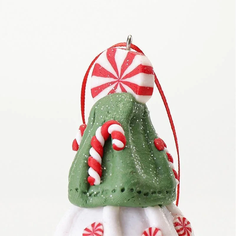 Colgante de cerámica suave de Navidad, adorno colgante de árbol de caramelo de Ángel lindo para interior y exterior, decoración de árbol de Navidad para patio de jardín - imagen 4
