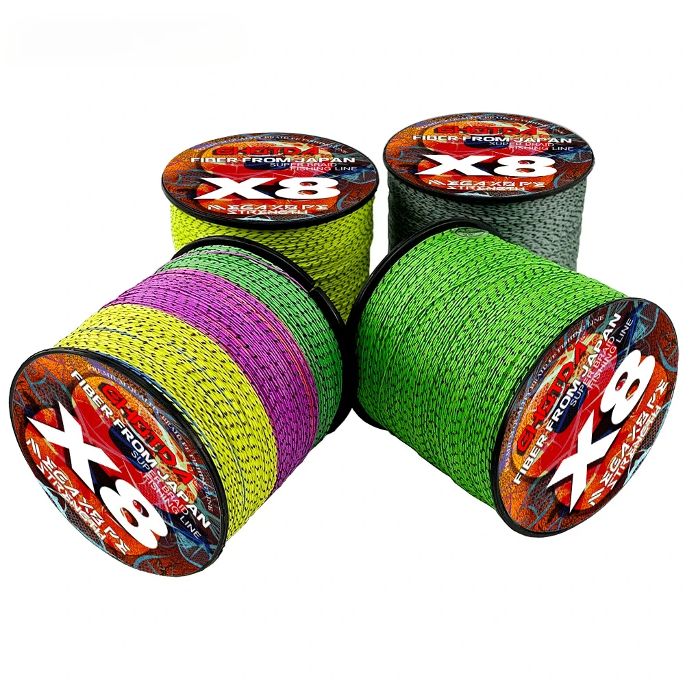 Línea de pesca trenzada de 1000M, 8 hebras, multifilamento X8, línea de PE Invisible manchada, 8/22/31/39/43/52/61/78LBS de diámetro 0,14-0,5mm - imagen 4