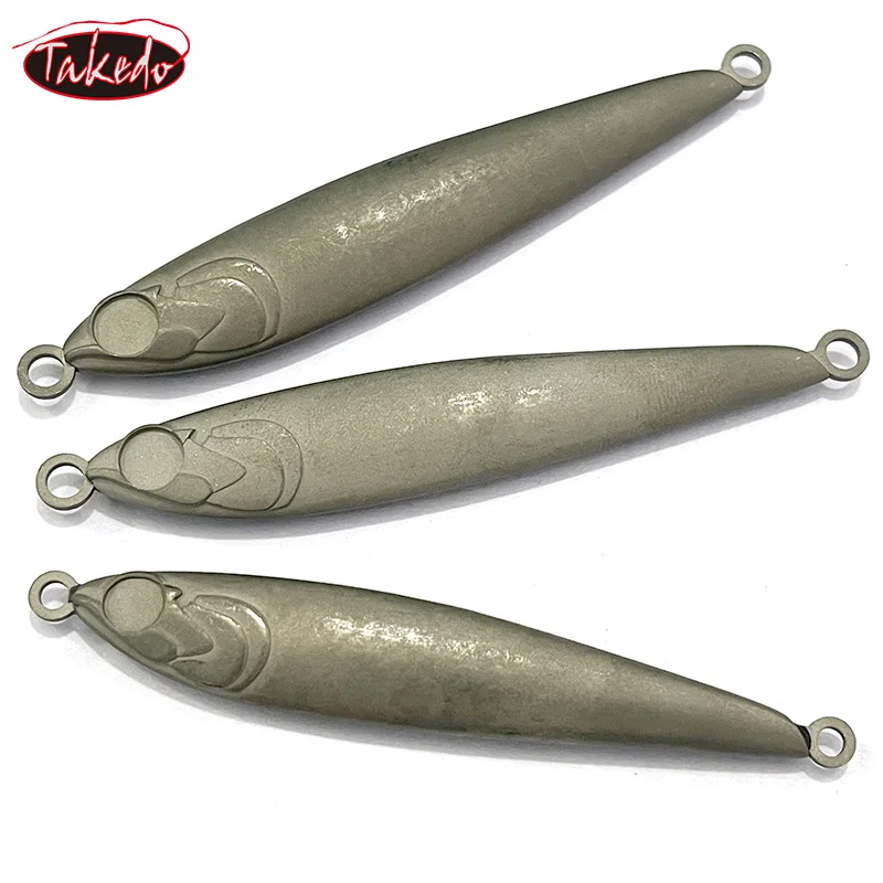 TAKEDO 30G 40G 60G 80G 100G 120G señuelo de pesca sin pintar plantilla de tungsteno cebo Jigging señuelos espacios en blanco cebos artificiales para atún bajo - imagen 2