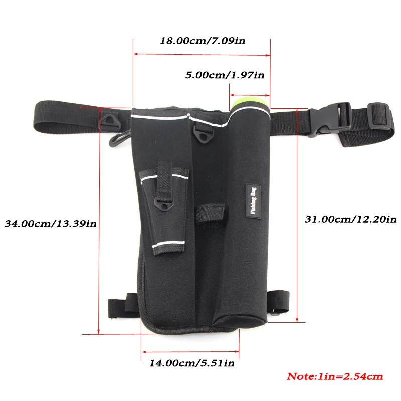 1PC Fishing Leg Bag Oxford cloth Waist Leg Bag Fishing Rod Holder Fishing Tools Storage Case Fishing Multifunctional Storage Bag - imagen 2