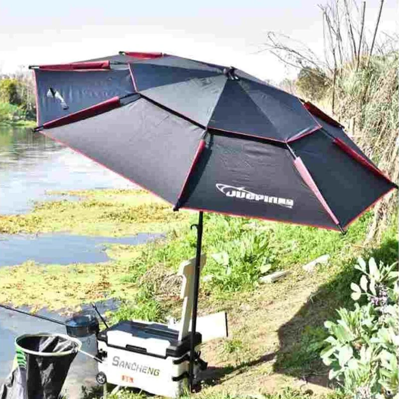 Paraguas de pesca al aire libre, sombrilla grande, antiuv, doble contra la lluvia pesada - imagen 3