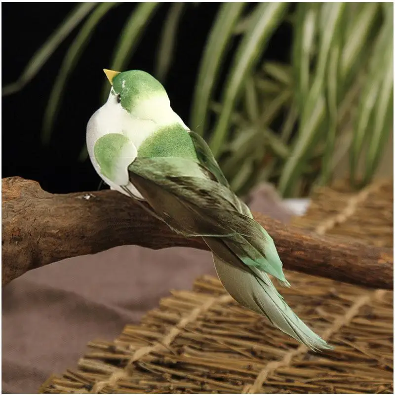 Pájaros artificiales decorativos con plumas para jardín y patio - imagen 3
