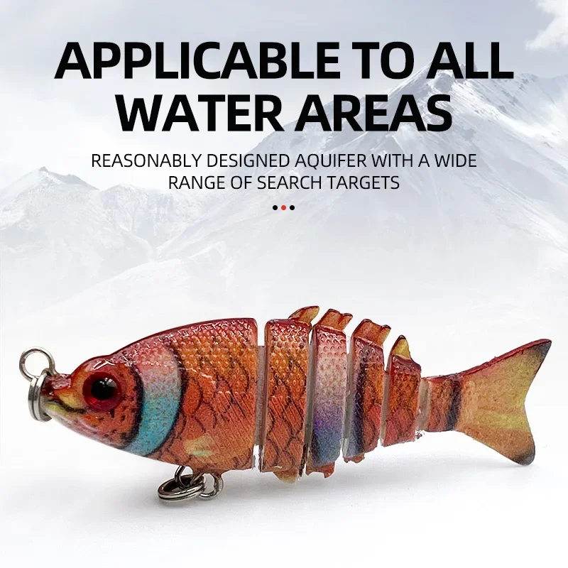 Juego de Señuelos de Pesca de 5 piezas, Mini Señuelos de Pesca Swimbait multiarticulados, 6 segmentos, aparejos biónicos Crankbait para lubina, Kit de cebo de pesca - imagen 2